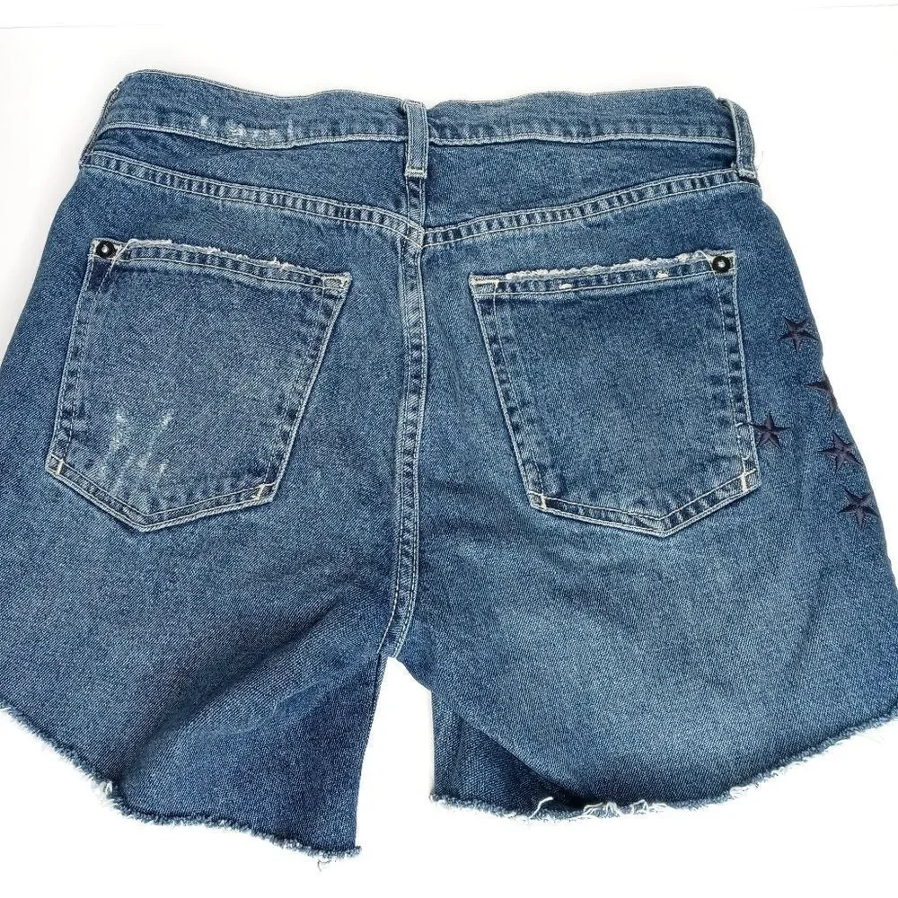 Anthropologie Pilcro and the letterpress slim boyfriend embroidered jean shorts - Picture 5 of 5